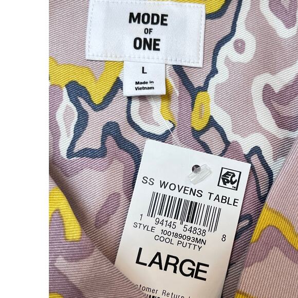 Mode of One Men's Purple Geometric Print Button Up - Picture 3 of 6